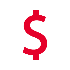 red dollar sign icon