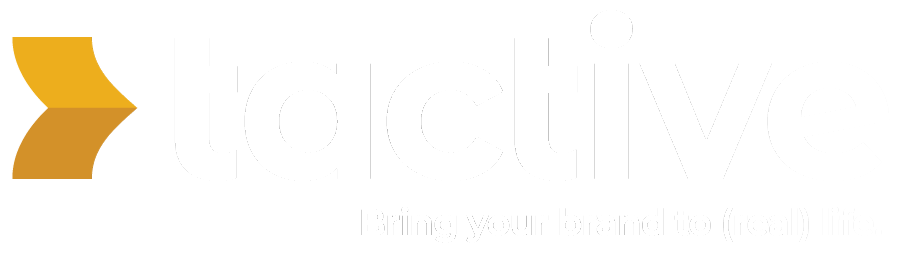 Tactive's white logo with tagline.